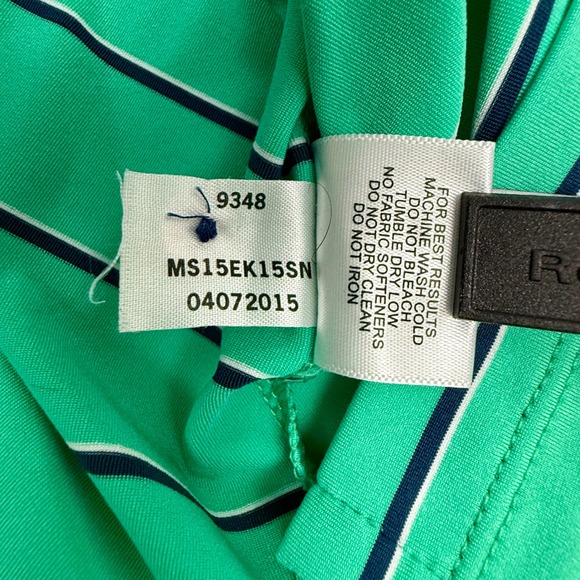 Peter Millar Mens Green Striped Summer Comfort Performance Golf Polo Size M - Picture 9 of 10